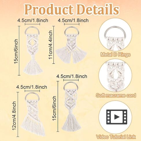 INFUNLY 3Set Macrame Christmas Tree Ornaments Kit Christmas Angel Ornament Decorations DIY Macrame Angel Kit for Beginner Macrame Hanging Charms with Instruction Video for Christmas Home Decor in Saudi Arabia