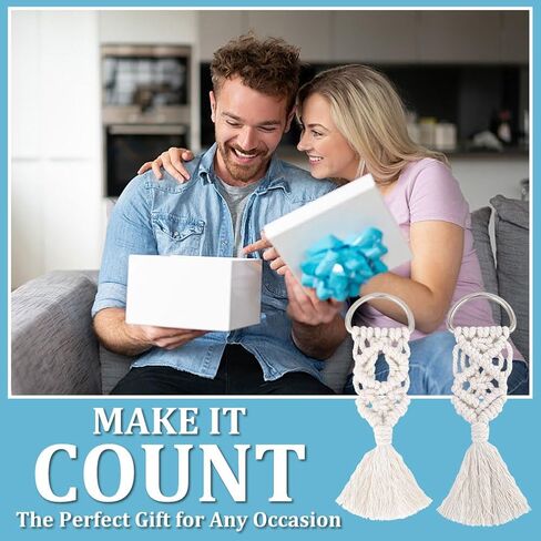 INFUNLY 3Set Macrame Christmas Tree Ornaments Kit Christmas Angel Ornament Decorations DIY Macrame Angel Kit for Beginner Macrame Hanging Charms with Instruction Video for Christmas Home Decor in Saudi Arabia