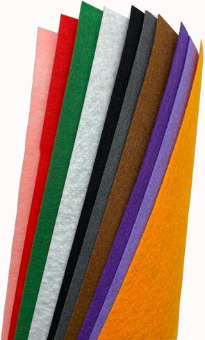 10PCS 9 x 12 inches Felt Fabric Sheet Assorted Color DIY Craft Squares Nonwoven Patchwork in Kuwait