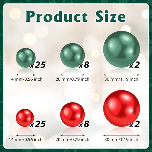 NOTCHIS Christmas Vase Fillers Floating Beads, Highlight Pearls Bead for Christmas Decorations Indoor, Floating Candles Centerpieces (Green and Red) in Saudi Arabia