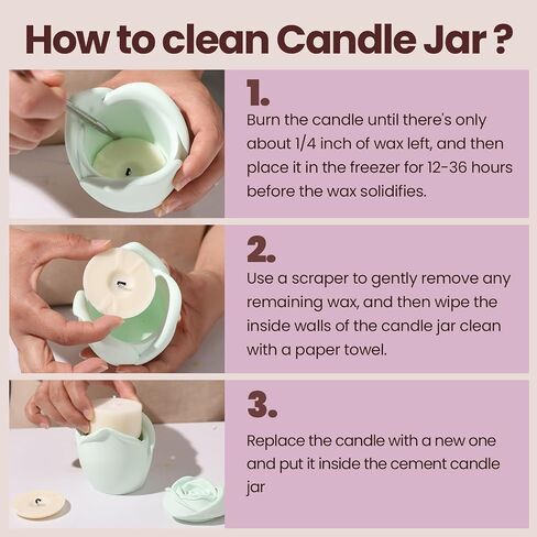 BOOWAN NICOLE Rose Candle Vessels with Lid Silicone Molds & Candle Refill Silicone Molds, Candle Jar Silicone Mould for Jesmonite Concrete Cement Mother’ Day Gifts (SH1068) in Kuwait