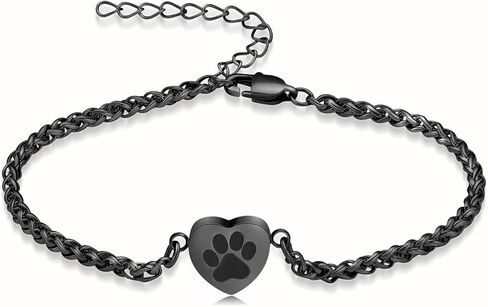 Heart Urn Bracelet for Ashes Pet Paw Cremation Bracelet for Pets Ashes Dog Memorial Bracelet for Ashes Paw Print Cremation Bangle Jewelry Urn Bracelet for Women in Saudi Arabia