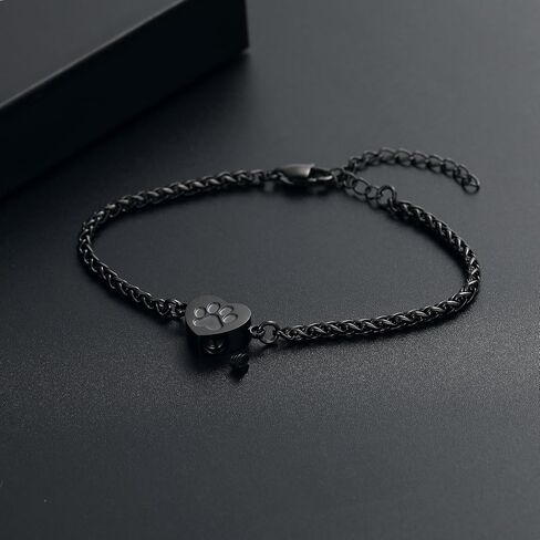 Heart Urn Bracelet for Ashes Pet Paw Cremation Bracelet for Pets Ashes Dog Memorial Bracelet for Ashes Paw Print Cremation Bangle Jewelry Urn Bracelet for Women in Saudi Arabia