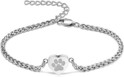 Heart Urn Bracelet for Ashes Pet Paw Cremation Bracelet for Pets Ashes Dog Memorial Bracelet for Ashes Paw Print Cremation Bangle Jewelry Urn Bracelet for Women in Saudi Arabia