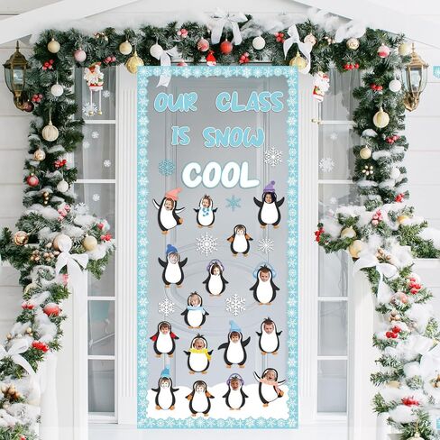 Winter Bulletin Board Decorations Set Winter Bulletin Board Decor Penguins Paper Cutout Blackboard Borders Snowflakes Cutouts Holiday Classroom Decorations for Xmas School Winter Classroom Decor in Saudi Arabia