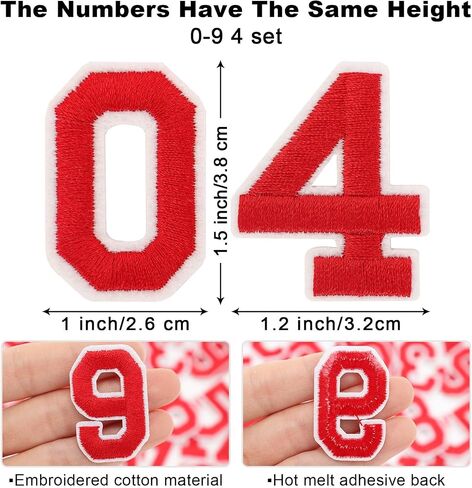 40 Pcs Iron on Numbers Patches, Black Embroidery Number Patches with Ironed Adhesive, 4 Sets Numbers 0-9 Applique for Clothes Backpack Fabric Jeans Hats Jersey Dress Shoes Bags in Saudi Arabia