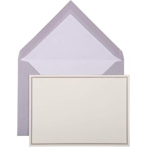 Clairefontaine - Ref 32628L - G.Lalo Correspondence Writing Set - Includes 10 x 10.7 x 15.2cm, 300gsm Cards + 10 x 11.4 x 16.2 Lined Gummed Envelopes - Mouse Grey