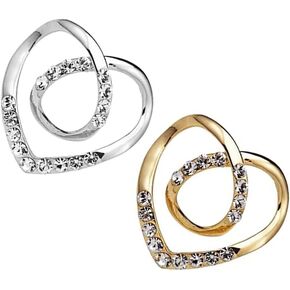 YPWangShengRui Scarf Rings Love Heart Scarf Buckles 2 Pcs Simple Style Scarf Clips for Clothes Silk Scarf Ladies