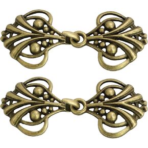 Shawl Clip 4 Pairs Cape or Cloak Clasp Fasteners Sew On Hooks and Eyes Cardigan Clip