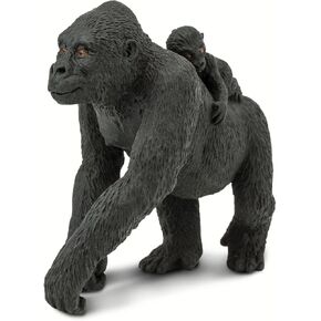 Safari Ltd. Lowland Gorilla with Baby Figurine - Lifelike 4.1" Wildlife Figure - Educational Toy for Boys, Girls, and Kids Ages 3+