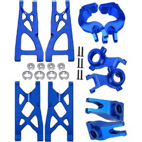 Upgrades Part for 1/10 ARRMA Vorteks 4x4 3S Blx,Granite/Senton 4x4 3S Blx & Mega 550,Alloy Front Rear Suspension Arms & Steering Blocks Caster Blocks C-Hubs Stub Axle Carriers,Red