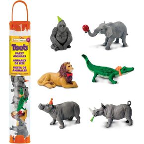 Safari Ltd. Set of 6 Party Animal Toy Figures | TOOB Collection | Non-Toxic and BPA Free | Toy Animals | Suitable for Ages 3 and Up