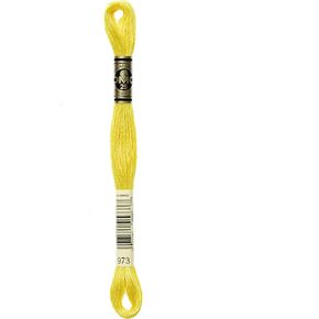 DMC 117-973 6 Strand Embroidery Cotton Floss, Bright Canary, 8.7-Yard