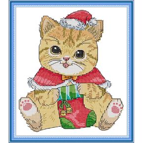 CROSSDECOR Stamped Cross Stitch Kits,Animals Counted Cross-Stitch Needlepoint Kits for Beginners,Embroidery Kit Arts and Crafts for Home Wall Decor Gifts-Little Postman 34×30cm