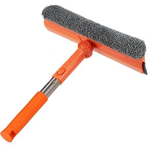 60.6" Professional Window Squeegee,2 in 1 Squeegee Window Cleaner with Long Stainless Steel Handle,Chenille Car Window Squeegee for Gas Station, Glass,Shower,Outdoor High Window Cleaning