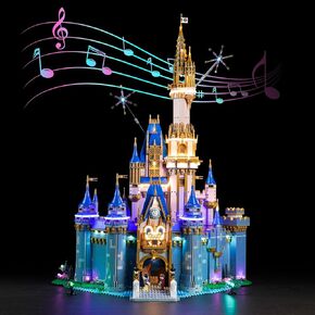 LED Light Kit Compatible with Lego Castle, Upgraded Music Version Creative Lighting Set Accessories Compatible with Lego Ideas 43222 for Fans (Lights Only, No Models)