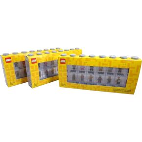Lego Minifigure Display Case (Large 3-Pack Gray)