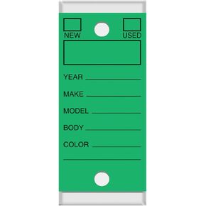 VERSA-TAGS Self Protecting Key Tags Solid Green Color