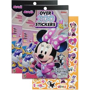 Disney Junior Bowtique Minnie Mouse and Daisy Duck 4 Sheet Holographic Foil Stickers Pads, Each Pad Includes Collection of 200+ Bulk Stickers, for Motivation Party Invitations Activities (2pc Set)