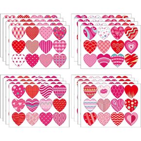 16 Sheets Valentine Day Stickers Heart Stickers Labels,Valentine's Day Sticker Gift Box Envelope Wedding Stick Sticker, Valentine Crafts Party Favors Gifts Decorations Supplies