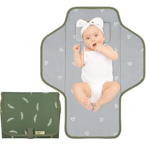 PHOEBUS BABY Portable Changing Pad Travel - Waterproof Compact Diaper Changing Mat with Built-in Pillow - Lightweight & Foldable Changing Station, Newborn Shower Gifts, Star in Kuwait