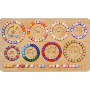 Favonuovy Bead Boards for Jewelry Making with 8 Bracelet Sizes Bamboo Bracelet Making Beading Tray 4.5" 5" 5.5" 6" 6.5" 7" 7.5" 8" Wooden Bracelet Sizer Measurement Design Tool