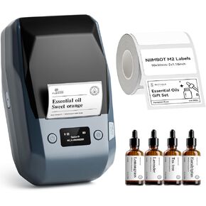 NIIMBOT Label Maker for Plant Labels, M2 Bluetooth Label Printer with Black Ribbon Cartridge and White Labels, 300 DPI, Compatible with 7 Android, 3 iOS, PC