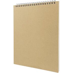 Brown Upright Sketch Notebook, 1-Pack, 10 x 7.5 Inches, 1150GSM Hard Cardstock Cover, 100 Pages / 50 Sheets, 100GSM Paper