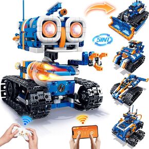 5in1 Robot Kit Building Set, 560 PCS APP & Remote Control Mech RC Robotics for Kids Ages 8-12, STEM Coding Robots Building Toys, Birthday Gifts for Boys Age 6 7 8-14+