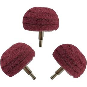 5PCS Non Woven Abrasive Buffing Wheels Polishing Wheel Drill Attachment Set, 2 Inch Scouring Pads Abrasive Mushroom Wheel Polishing Wheel with 1/4" Shank for Polishing Scrubbing and Cleaning Surface