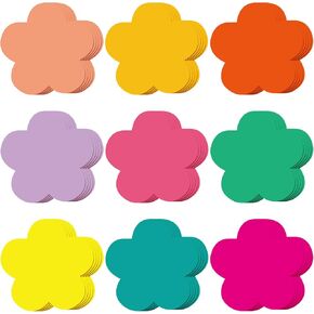 Geyee 108 Pcs Flower Cutouts Paper Flowers for Crafts Bulletin Board Decorations Colorful Flower Shaped Die Cut for Teachers Kids DIY School Chalkboard Wall Decor