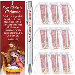 24 Pcs Christmas Christian Gifts Bulk Nativity Scene Church Gifts in Bulk, Include 12 Christmas Christian Bookmarks 12 Christmas Bible Verse Pen for Adult Church Sunday School Party Favors in Saudi Arabia