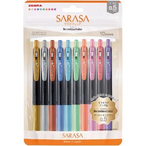 ZEBRA Gel Ballpoint Pen Sarasa Clip 0.5mm Vintage Color Extra Color Set of 5 NJJ15-5C-VI2-N