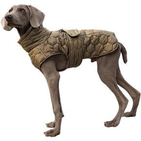 Dog Cold Weather Coat Vest Warm Fleece Jacket Puffer Dog Clothes for Small Dogs and Medium Dogs (Green, Large)