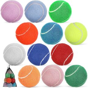 SUPVOX 12 Pcs Dog Tennis Balls for Pet - Mini Tennis Balls,Pet Dog Playing Balls with Mesh Bag for Throwing and Fetching