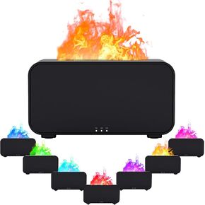 Flame Essential Oil Diffuser, Upgrade Voice-Activated Pickup Music Rhythm Colorful Lights Aromatherapy Diffuser, Oil Diffuser, Humidifier, Aroma Diffusers for Home, Timer & Waterless Auto Off 250ml