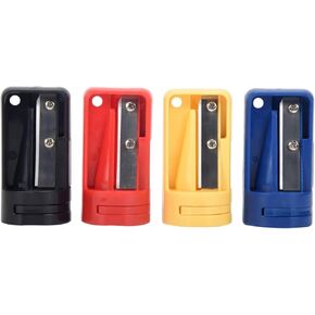 4 Pack Multicolor Carpenter Pencil Sharpener- Manual Pencil Sharpener for Flat Carpenter Pencils, Portable Pencil Sharpening Tool Pencil Sharpeners Writing and Correction Supplies