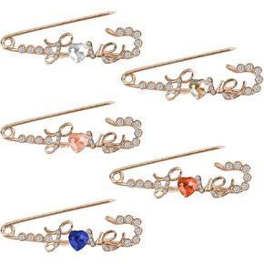 Rhinestone Safety Pins,Decorative Pins,Brooch Safety Pins for Clothes,Safety Pin for Women Fashion Sweater Shawl Collar Dresses,Faux Crystal Brooches Set(10pcs)