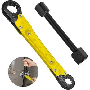 Plumbing Tools, Useful Angle Wrench Set for Quickly Removing and Tightening Compression Nuts and Angle Stops in Tight Spaces, Helpful Plumbers Wrench Angle Stop Wrench Set Makes Plumbing Jobs Easier