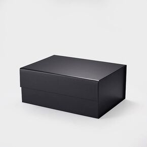Geoto 9.25"X6.7"X3.93" A5 Deep Size Magnetic Closure Collapsible White Black Magnet Gift Packaging Boxes 1 Pack(Holographic)