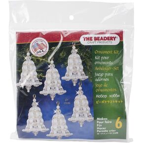 The Beadery BOK-7283 Holiday Beaded Ornament Kit, Crystal and Pearl Bell
