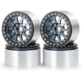 RCLIONS 4pcs Aluminum 2.2" RC Beadlock Wheels Rims 35mm for Axail Wraith RR10 1/10th RC Crawler Truck Car