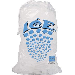 Perfect Stix Plastic Ice Bags 10 Lb. with Cotton Draw String Closure Pack 50 Bags.