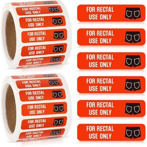 1000 Pcs for Rectal Use Only Stickers 1.5" x 0.37" Prank Stickers Funny Label with Permanent Adhesive Gag Gifts Stupid Prank Stuff for Adults Friends Practical Jokes, 500 Labels Per Roll