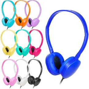 Kids Bulk Headphones for Classroom School 8 Pack Durable Wired Classroom Headphones for Kids Student Children Teens Boys Girls HD Sound 3.5mm Jack (8 Colors)