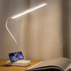 Cordless Desk Table Lamp Reading Light Rechargeable Battery 2200m,Touch 3 LED Modes,Dimmable,Small,Gooseneck, Highest 17.7",Lamp for Kids Bedroom Bedside