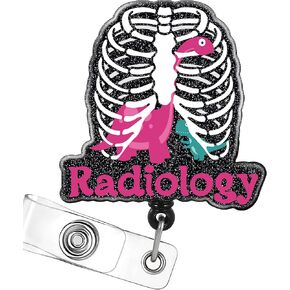 Badge Reel Holder Retractable with ID Clip for Nurse Nursing Name Tag Card Cute Radiology X-ray Tech Nursing Student Teacher Doctor Medical Assistant Thoracic Work Office Alligator Clip