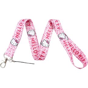 Rondlaho Kitty Cat Lanyard for Keys Key Chain Clip Neck ID Badge Wallet Holder Lanyard (GS-Kitty A)