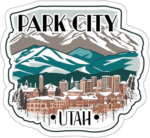 Park City Utah Sticker Travel Outdoors Decal Vinyl Small Waterproof for Water Bottle Mug Passport Book Scrapbook Notebook Laptop Tumbler Skateboard Computer Phone Size 4" Funny Gift ID44990 in Saudi Arabia