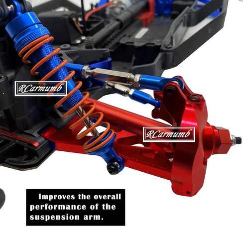 Upgrades Part for 1/10 ARRMA Vorteks 4x4 3S Blx,Granite/Senton 4x4 3S Blx & Mega 550,Alloy Front Rear Suspension Arms & Steering Blocks Caster Blocks C-Hubs Stub Axle Carriers,Red in Saudi Arabia